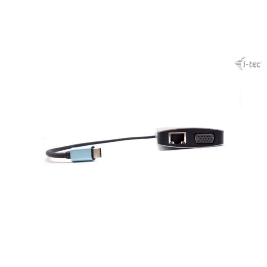 Docking Station USB-C i-tec Metal Travel Nano HDMI/VGA LAN 100W SD Plata