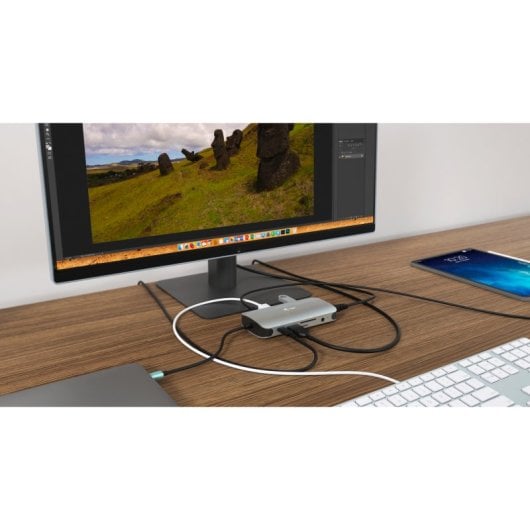 Docking Station USB-C i-tec Metal Travel Nano HDMI/VGA LAN 100W SD Plata