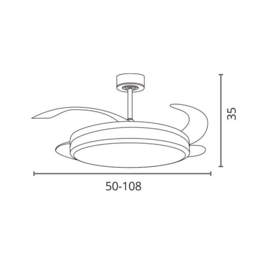 Ventilador de techo Bel Air Home Riga LED 72W DC 4 aspas retráctiles 6 velocidades