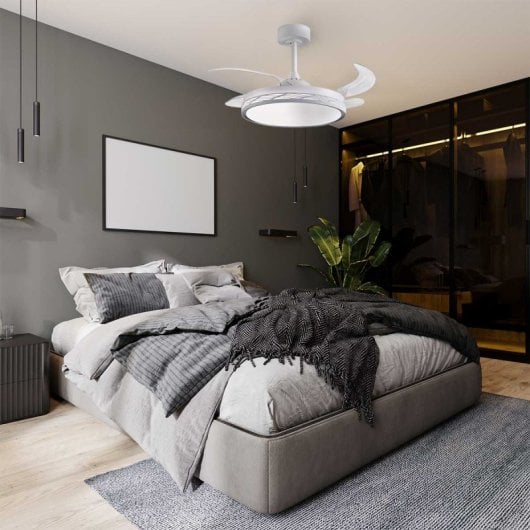 Ventilador de techo Bel Air Riga 72W LED DC 4 aspas retráctiles 6 velocidades mando