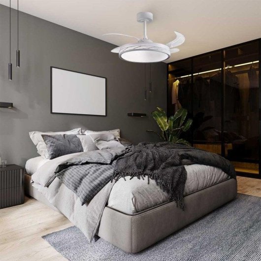 Ventilador de techo Bel Air Home Riga LED 72W DC 4 aspas retráctiles 6 velocidades