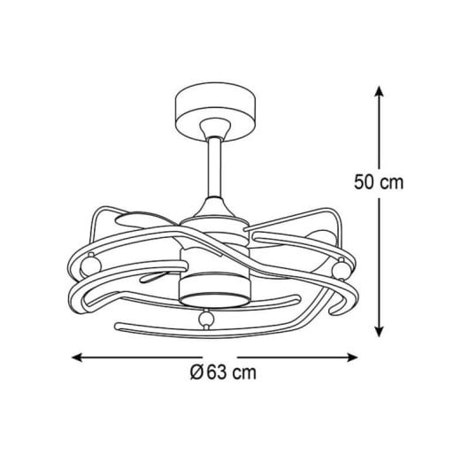 Ventilateur de plafond Bel Air Alison DC 30W 3 pales LED réglable 6 vitesses