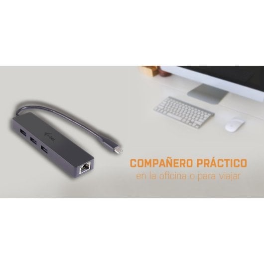 i-tec Advance Slim USB-C Hub 3 porte USB 3.0 + adattatore Gigabit Ethernet, nero