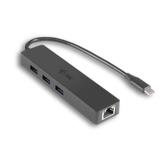 i-tec Advance Slim USB-C Hub 3 porte USB 3.0 + adattatore Gigabit Ethernet, nero