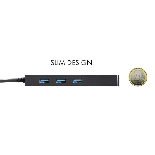 Adattatore USB 3.0 Con Hub 3 Porte + Gigabit Ethernet RJ45 | Advance | 2 In 1 | Alta Velocità