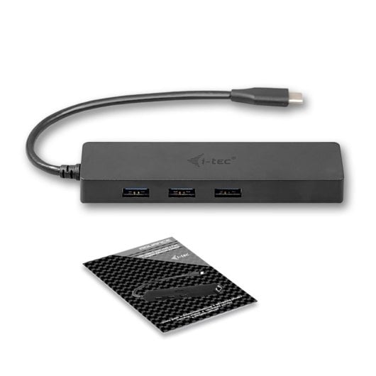 i-tec Advance Slim USB-C Hub 3 porte USB 3.0 + adattatore Gigabit Ethernet, nero