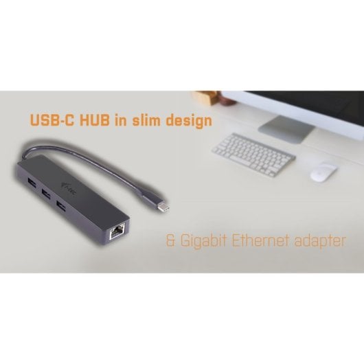 i-tec Advance Slim USB-C Hub 3 porte USB 3.0 + adattatore Gigabit Ethernet, nero