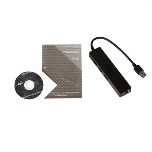 Hub USB 3.0 i-tec Advance Slim 3 Puertos + Adaptador Gigabit Ethernet VIA VL813 ASIX AS88179 Negro