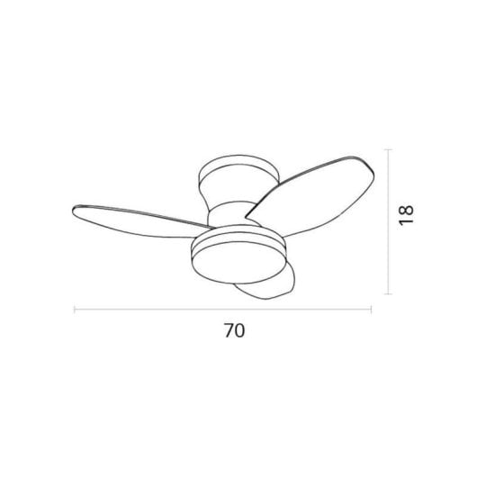 Ventilador de techo Bel Air Home Tauro Mini 70 cm DC LED 48W 6 velocidades