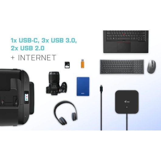 Estación de acoplamiento USB-C i-tec Dual Display Power Delivery 100W LAN 2x4K Negro