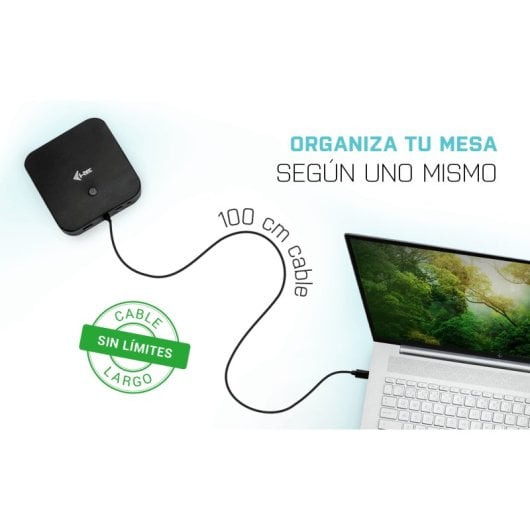 Estación de acoplamiento USB-C i-tec Dual Display Power Delivery 100W LAN 2x4K Negro