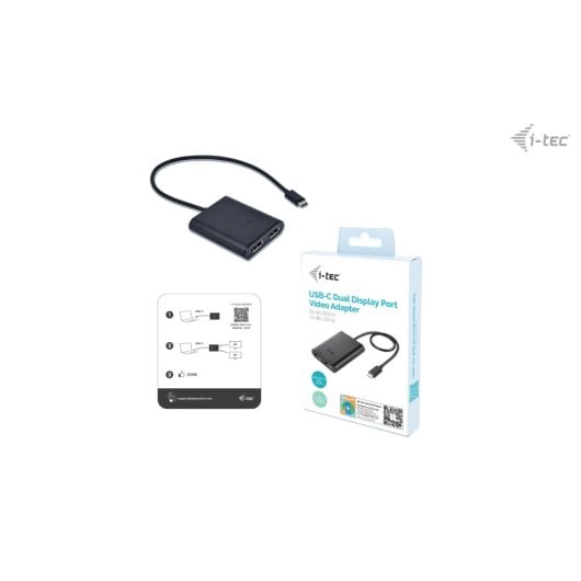 Adattatore video i-tec USB-C Dual DisplayPort 8K/30Hz o 2x 4K/60Hz Nero
