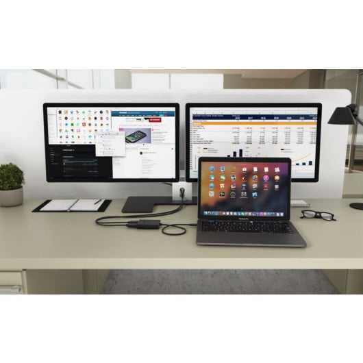 Adattatore video i-tec USB-C Dual DisplayPort 8K/30Hz o 2x 4K/60Hz Nero