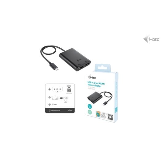 i-tec USB-C Dual 4K/60Hz 8K/30Hz HDMI Adapter Schwarz Thunderbolt3/4 USB4