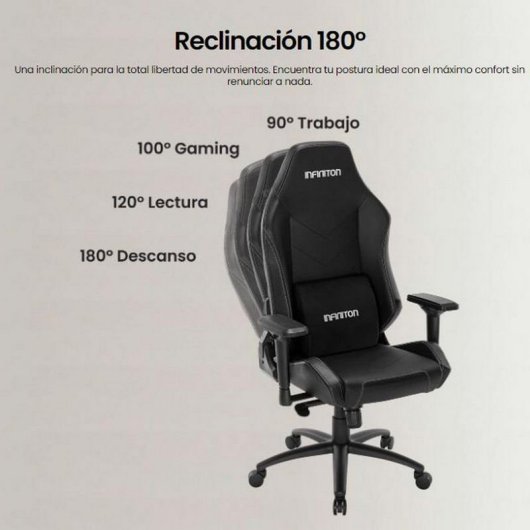 Infiniton GSEAT-MS Cadeira Gaming em Pele Sintética com Espuma Viscoelástica Máx.140kg Carbono