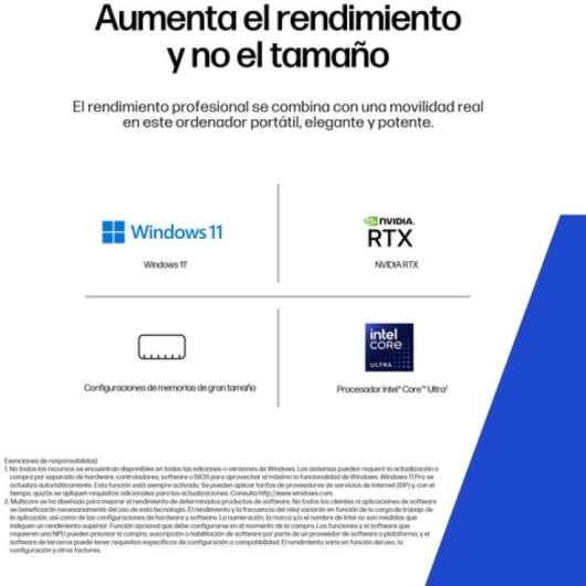 Portátil HP ZBook 8 G1 14" Intel Core Ultra 7 255H 32GB 1TB SSD Windows 11 Pro cámara IR 5MP