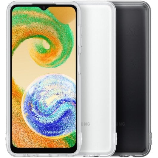 Custodia in silicone TPU per Samsung Galaxy A04s nera trasparente ultra sottile e resistente