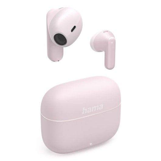 Auriculares Hama inalámbricos True Wireless Bluetooth con micrófono y control táctil rosa