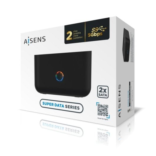 Dockingstation AISENS Klonen ohne PC Dual Bay SATA 2.5/3.5 USB 3.0 5Gbps LEDs