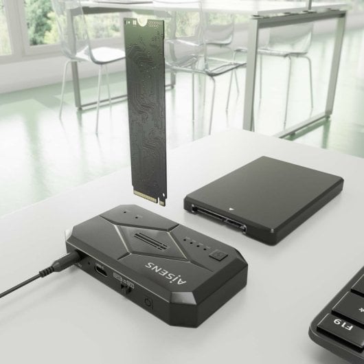 AISENS SDDO-120C Docking Station USB 3.1 Gen1 para SATA 2.5/3.5 + M.2 NVMe Preto