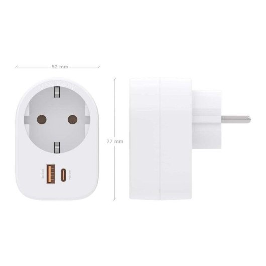 Steckdosenleiste Aisens ASPS-1A1C06-W 1 Steckplatz 1 USB-C 1 USB-A GaN Schutz