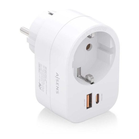 Steckdosenleiste Aisens ASPS-1A1C06-W 1 Steckplatz 1 USB-C 1 USB-A GaN Schutz