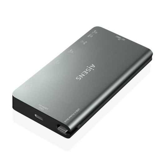 Aisens ASUC-8P015-GR Dock USB-C 8-em-1 HDMI 4K, RJ45, 3xUSB-A, SD/MicroSD, PD 100W Cinzento