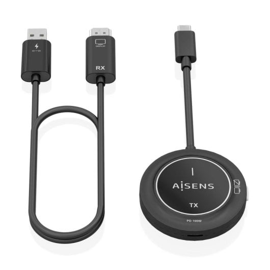 Transmisor inalámbrico AISENS ASWL-H2KC30M004-BK USB-C HDMI 1080P 30m 100W PD