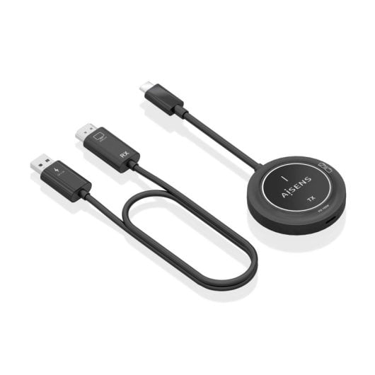 Transmisor inalámbrico AISENS ASWL-H2KC30M004-BK USB-C HDMI 1080P 30m 100W PD