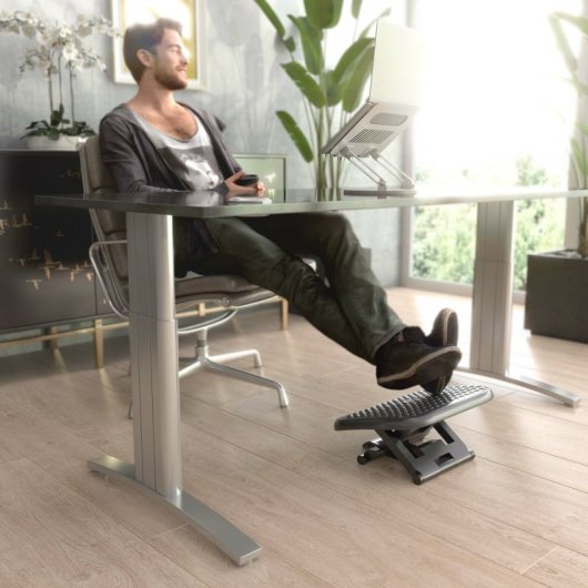 Reposapiés AISENS Ergonómico Ajustable HIPS Negro Antideslizante 30kg 46cm