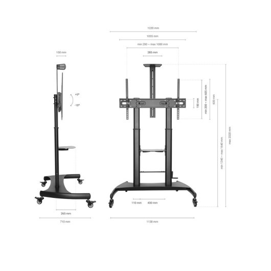 Soporte de suelo AISENS SSTE-100ML eco rueda manivela altura 100kg TV 60-100?