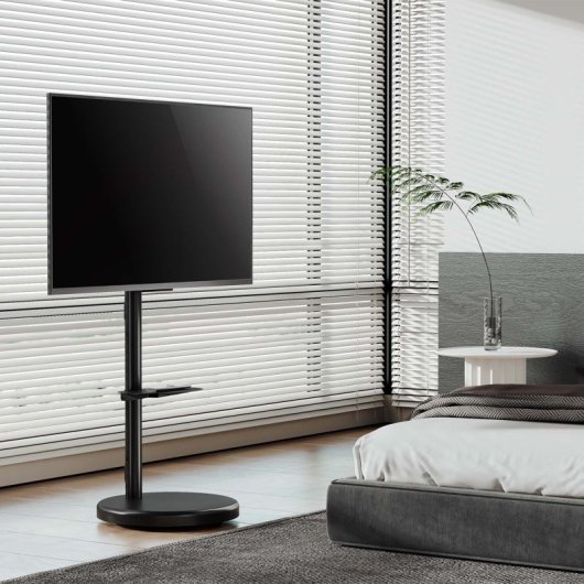 Soporte TV AISENS con ruedas, para 37-86”, acero, ajuste vertical y bandeja DVD