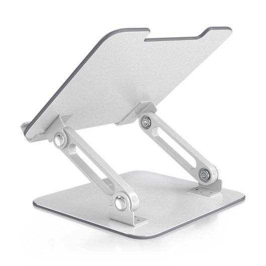 AISENS Soporte portátil/tableta aluminio 7-13", ajustable, plegable, plata, antideslizante