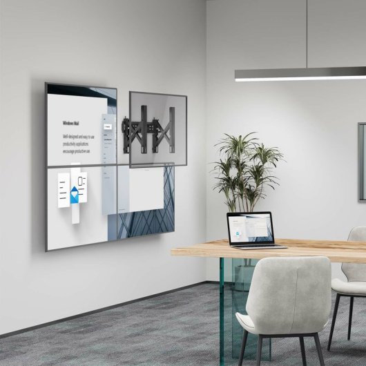 Aisens VW70LPO-255 Pop-Out-Videowand-TV-Halterung für 37-70-Zoll-Fernseher, nivellierbar, 70 kg, Schwarz