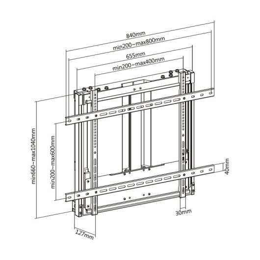 Soporte de pared Aisens contrapeso para TV/monitor 70-100? VESA 800x600mm ajuste altura