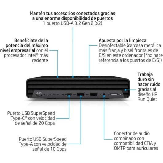 PC Sobremesa HP Elite Mini 800 G9 i5-14500 16GB 512GB SSD Windows 11 Pro WiFi