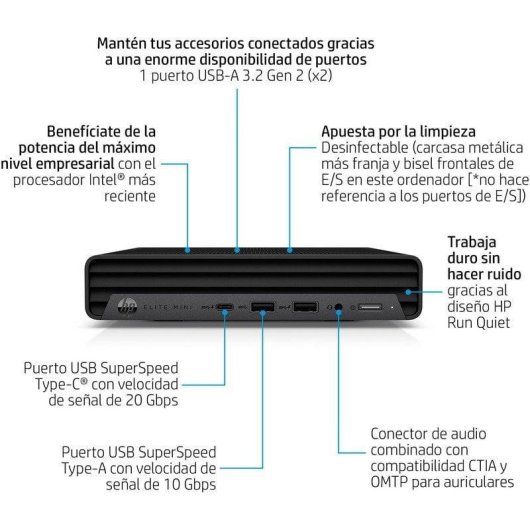 Mini PC HP Elite Mini 800 G9 Intel Core i5-14500 16GB 512GB SSD UHD 770 Windows 11 Pro WiFi