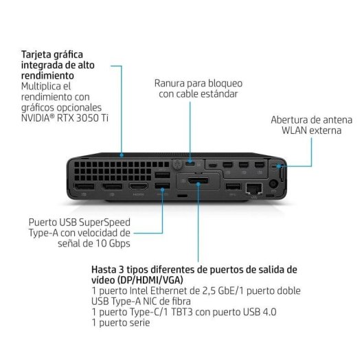 Mini PC HP Elite 800 G9 Intel Core i7-14700 16GB 512GB SSD UHD Graphics Windows 11 Pro WiFi