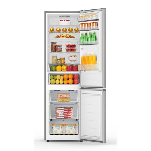 Frigorífico Hisense Combi No Frost 201cm 336L A Inox Puertas Reversibles Rápido Enfriamiento