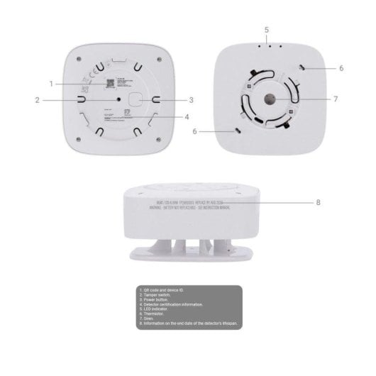 Détecteur de fumée et de gaz Ajax FireProtect 2 AJ-FIREPROTECT2-H-RB-W Sans fil Thermovélocimétrique Alarme Appli