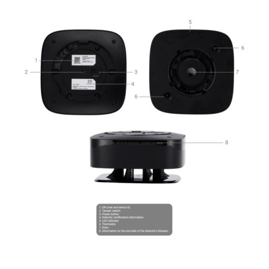 Detetor Ajax FireProtect 2 HC Preto AJ-FIREPROTECT2-HC-SB-B Sensor Calor e CO 85dB Wireless