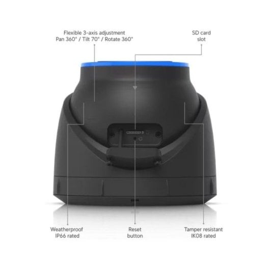 Überwachungskamera Ubiquiti UVC-AI-Turret-B 4K Nachtsicht Außen KI Zwei-Wege-Audio