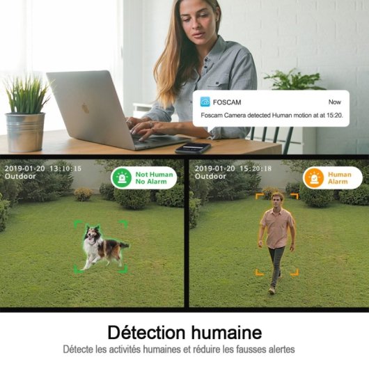 Cámara domo Foscam D4Z rotación 350°, 4MP, zoom óptico 4x, visión nocturna IR 20m, Wi-Fi dual