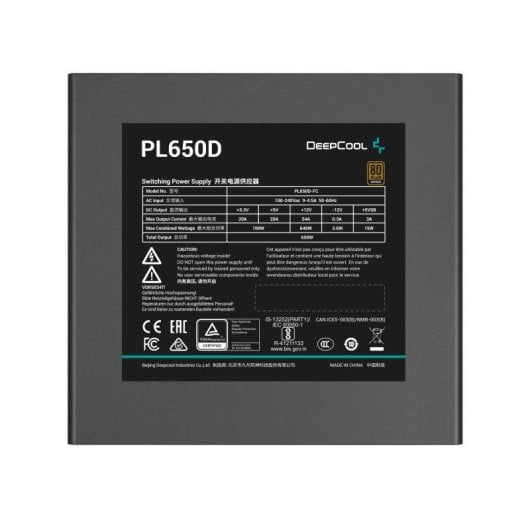 Alimentation DeepCool 650 W 80+ Bronze PL650D blanche avec refroidissement silencieux