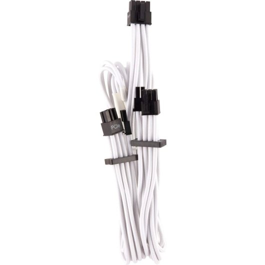 Câble PCIe Corsair CP-8920252 Premium gainé blanc 0,65 m, lot de 2 triple couche