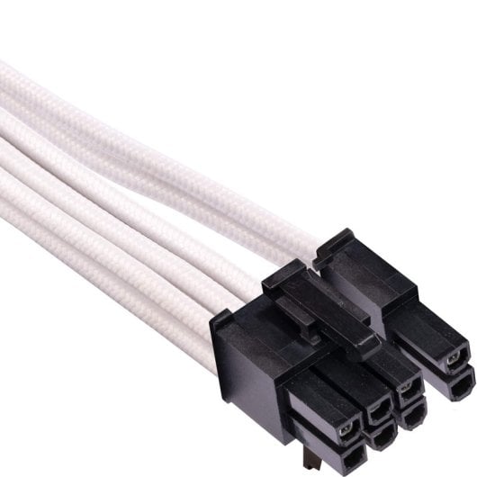 Câble PCIe Corsair CP-8920252 Premium gainé blanc 0,65 m, lot de 2 triple couche