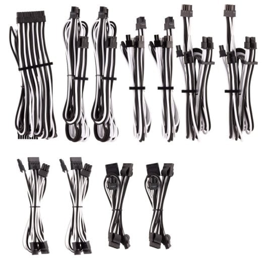 Kit de cables sleeved Corsair Premium PRO blanco/negro triple blindaje para fuentes modulares