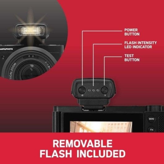 Cámara Compacta Agfaphoto Realimove MC3X 4K WiFi Visão Noturna Ecrã Rotativo