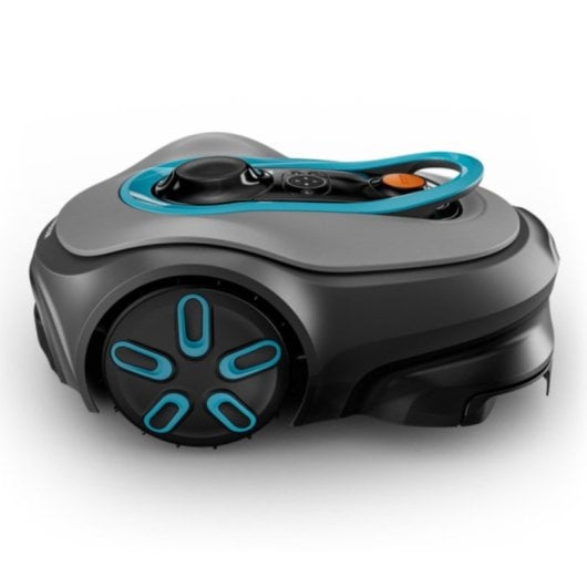 Corta-relva robótico Gardena Smart SILENO Free 800 m², cinzento, com tecnologia sem perímetro e GNSS, disco duplo