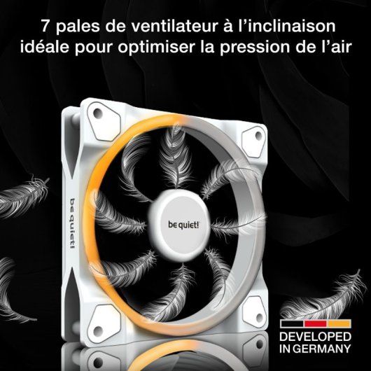 Ventilador suplementario be quiet! Light Wings 140mm 650-1500RPM ARGB Reverse Blanco Ultra-silencioso